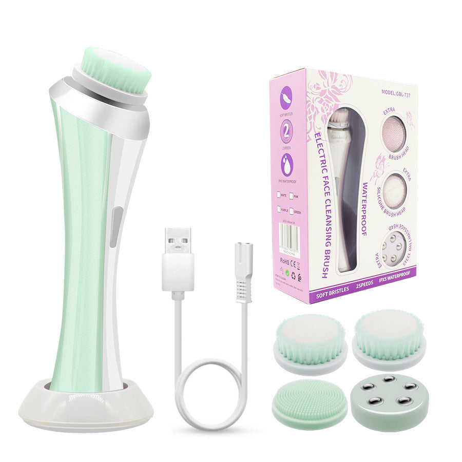 💖🧼 Multifunctional Facial Cleaner Electric Massage Instrument | Rechargeable Deep Cleansing Device