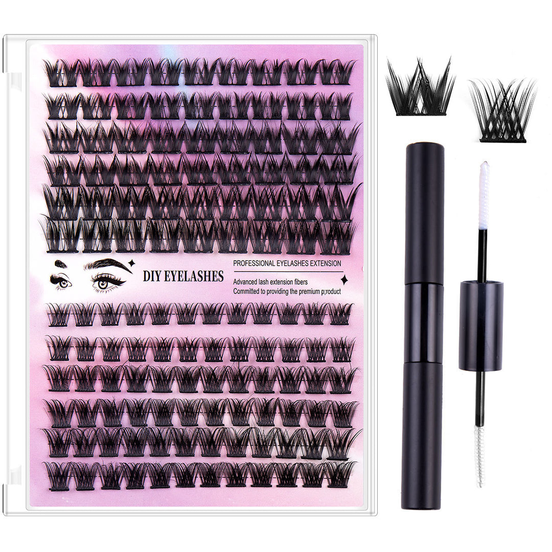 👁️✨ Segmented Hairy Fishtail Wheat Lazy Trilogy False Eyelashes – DIY Cluster Lash Kit