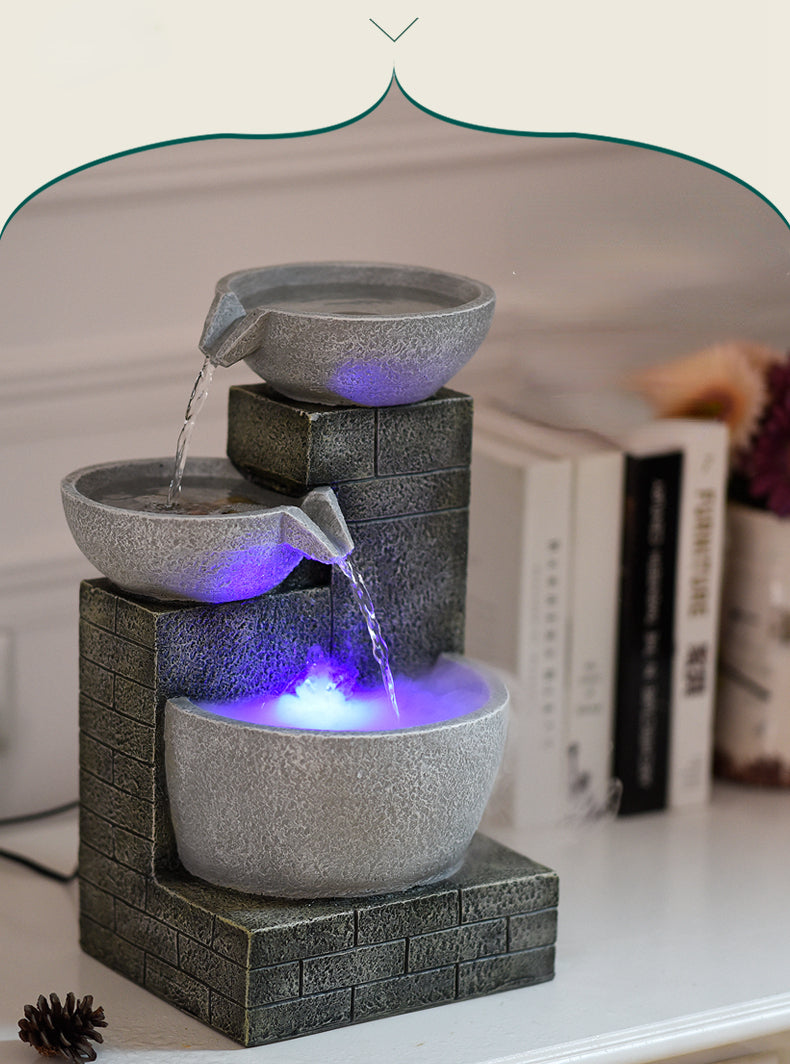 💧🏞️ Modern Simple Desktop Fountain Humidifier | Decorative Waterscape Mist Unit