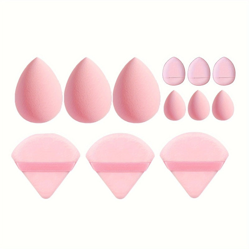 💄✨ 12PCS Makeup Sponge Set | Wet & Dry Face Powder Puff Collection