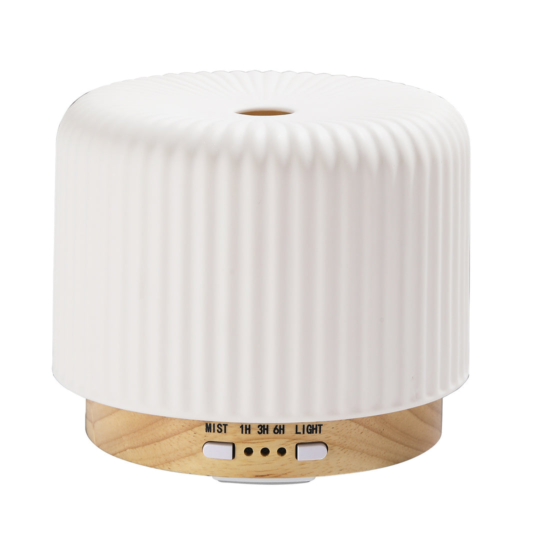 🔥💧 Flame Essential Oil Humidifier | Ceramic & Wood Ultrasonic Aromatherapy Diffuser ✨