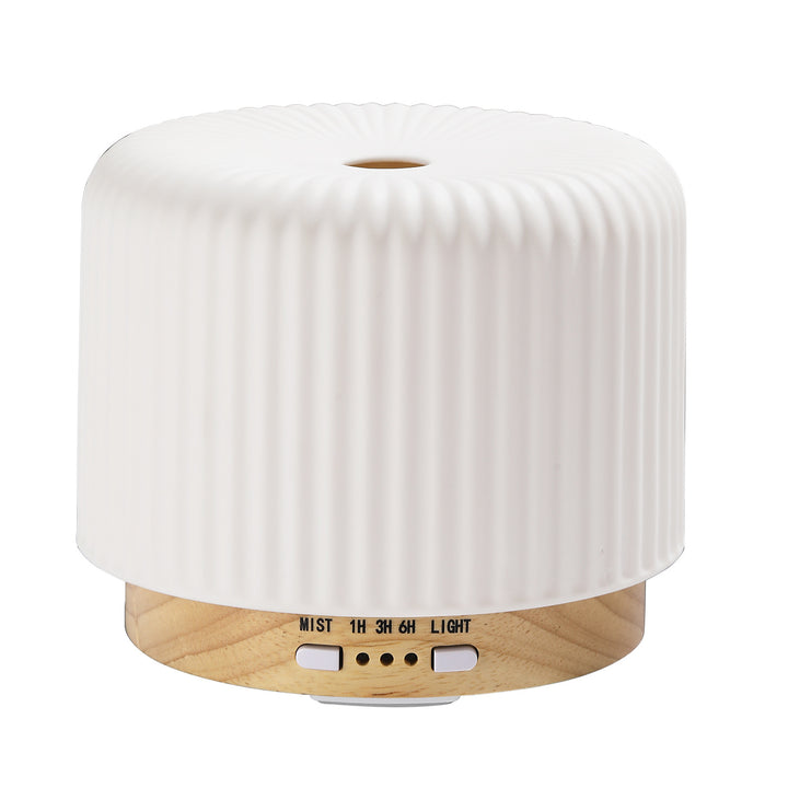 🔥💧 Flame Essential Oil Humidifier | Ceramic & Wood Ultrasonic Aromatherapy Diffuser ✨