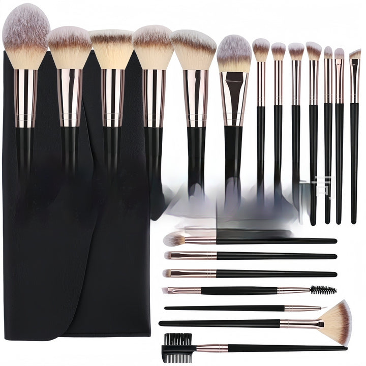 ✨ Black Makeup Brush Set — Foundation, Eyeshadow & Highlight Collection 💄🖤