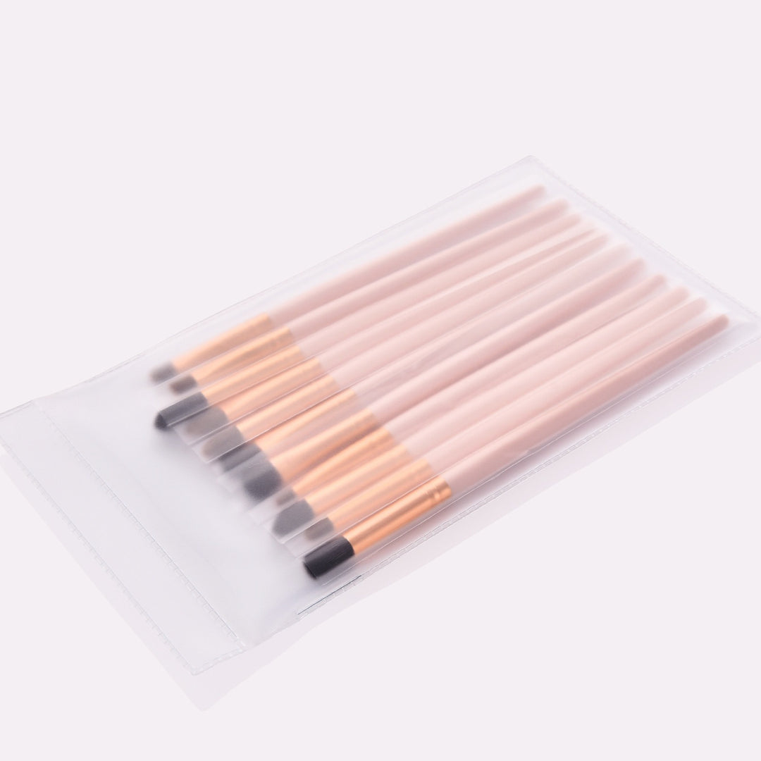 ✨ 11-Piece Wooden Handle Gold Makeup Brush Set 💄