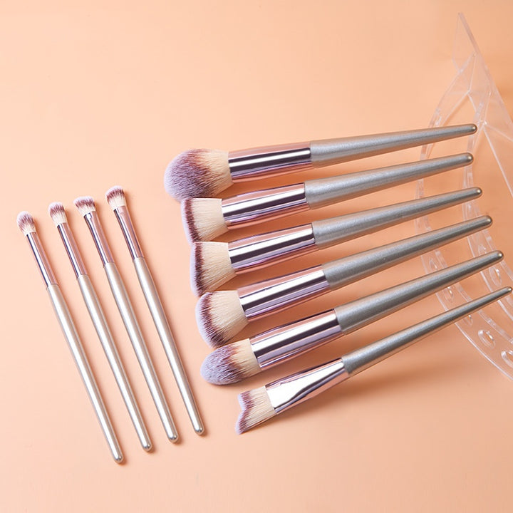 ✨ 18-Piece Champagne Makeup Brush Set — Solid Wood Handle Beauty Tools 💄🥂