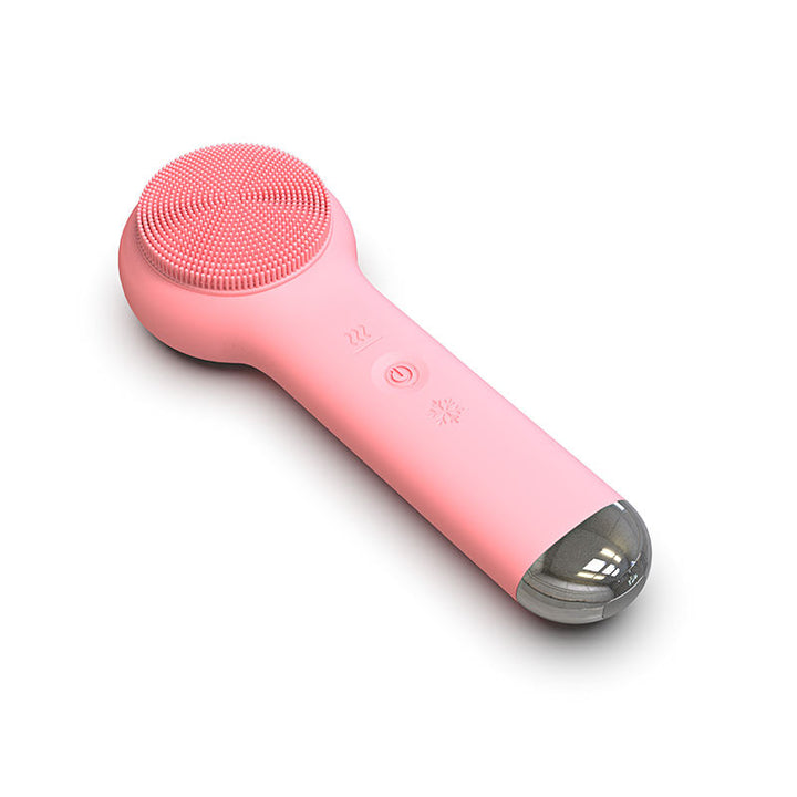 💖🌀 Silicone Cleansing Brush | 4-Speed Vibration Facial Tool with Hot & Cold Care