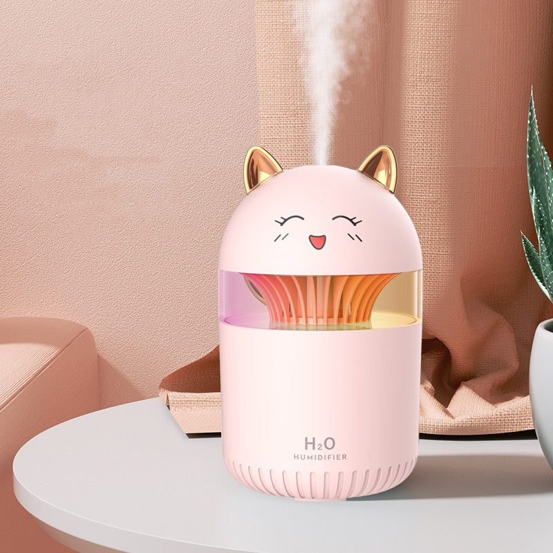 🐱💧 Cute Pet Humidifier | Silent Desktop Mist with Night Light 🌙✨
