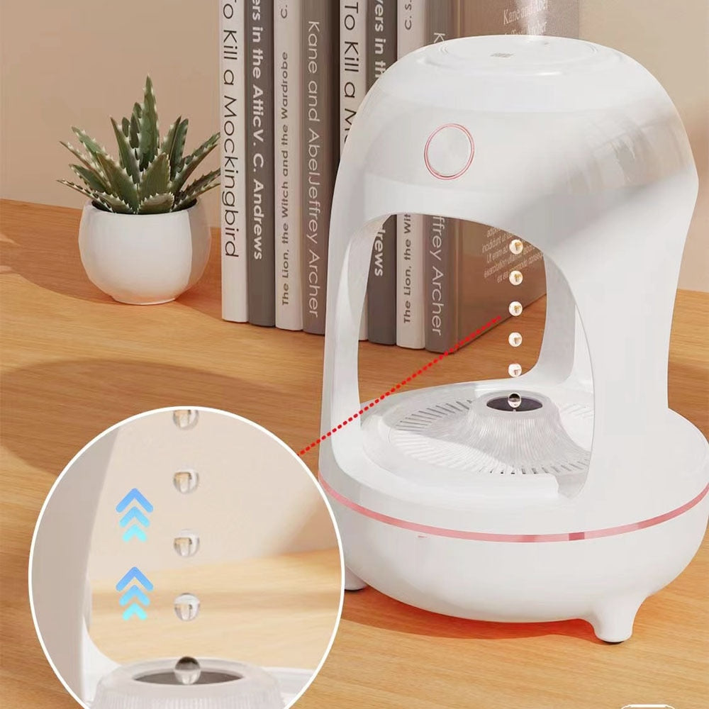💧✨ Anti-Gravity Water Drop Humidifier | LED Night Light Fountain Mist Lamp 🌊