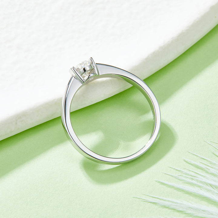💍 Pear-Shaped Moissanite Ring – Platinum-Plated S925 Silver (4×6 mm, 2g, Sizes 5–9) 💍