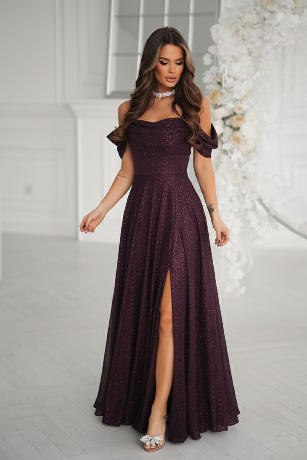  Long dress model 220659 Bicotone 