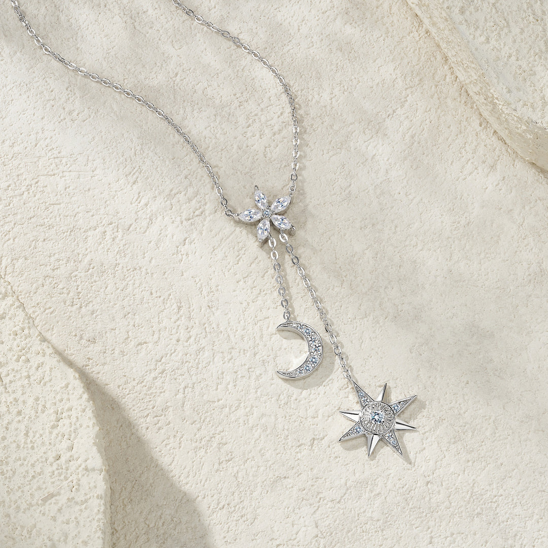 Luxury Minimalist Moissanite Pendant Necklace Set – Gold-Plated S925 Silver
