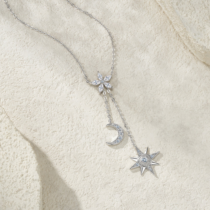 Luxury Minimalist Moissanite Pendant Necklace Set – Gold-Plated S925 Silver