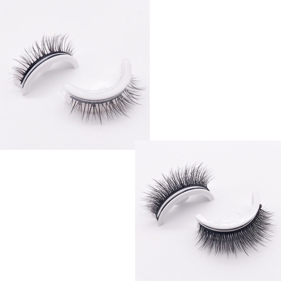 👁️✨ Reusable 3D Mink Lashes – Self-Adhesive Natural False Eyelashes (Glue-Free Silk Style)