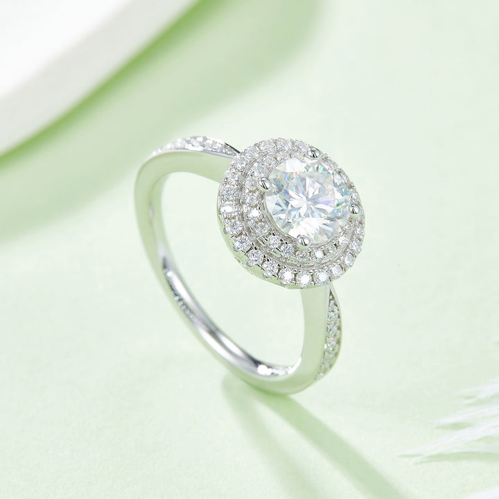 💍 1-Carat Moissanite Minimalist Ring – Platinum-Plated S925 Silver (2g, Sizes 5–9) 💍