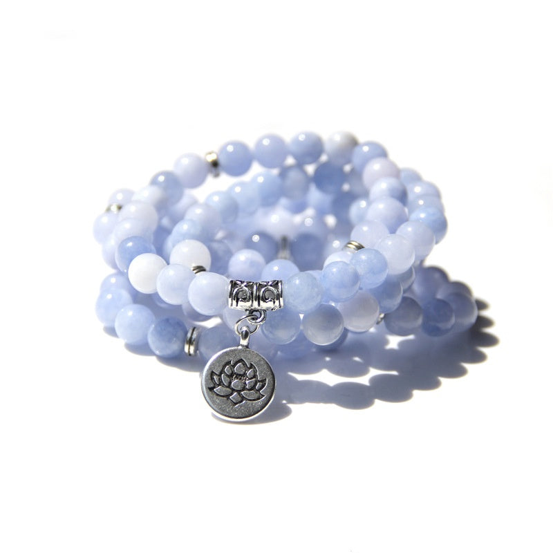 Women’s Fashion Vintage Natural Stone Bracelet – Angel Echeveria & Lotus Design
