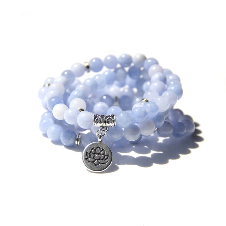 Women’s Fashion Vintage Natural Stone Bracelet – Angel Echeveria & Lotus Design