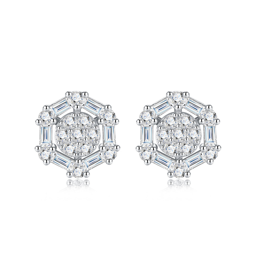 Luxury Minimalist Moissanite Stud Earrings for Women & Men – Platinum-Plated S925 Silver