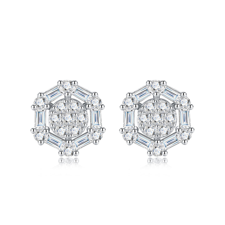 Luxury Minimalist Moissanite Stud Earrings for Women & Men – Platinum-Plated S925 Silver
