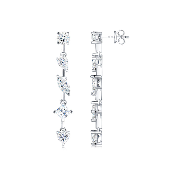 Luxury Minimalist Moissanite Earrings – Platinum-Plated S925 Silver