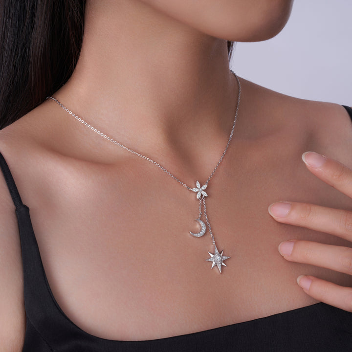 Luxury Minimalist Moissanite Pendant Necklace Set – Gold-Plated S925 Silver