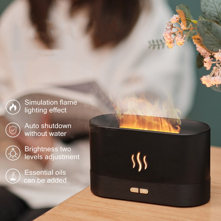 🔥💧 180ML Flame Aroma Diffuser | USB Ultrasonic Essential Oil Humidifier 🌿✨