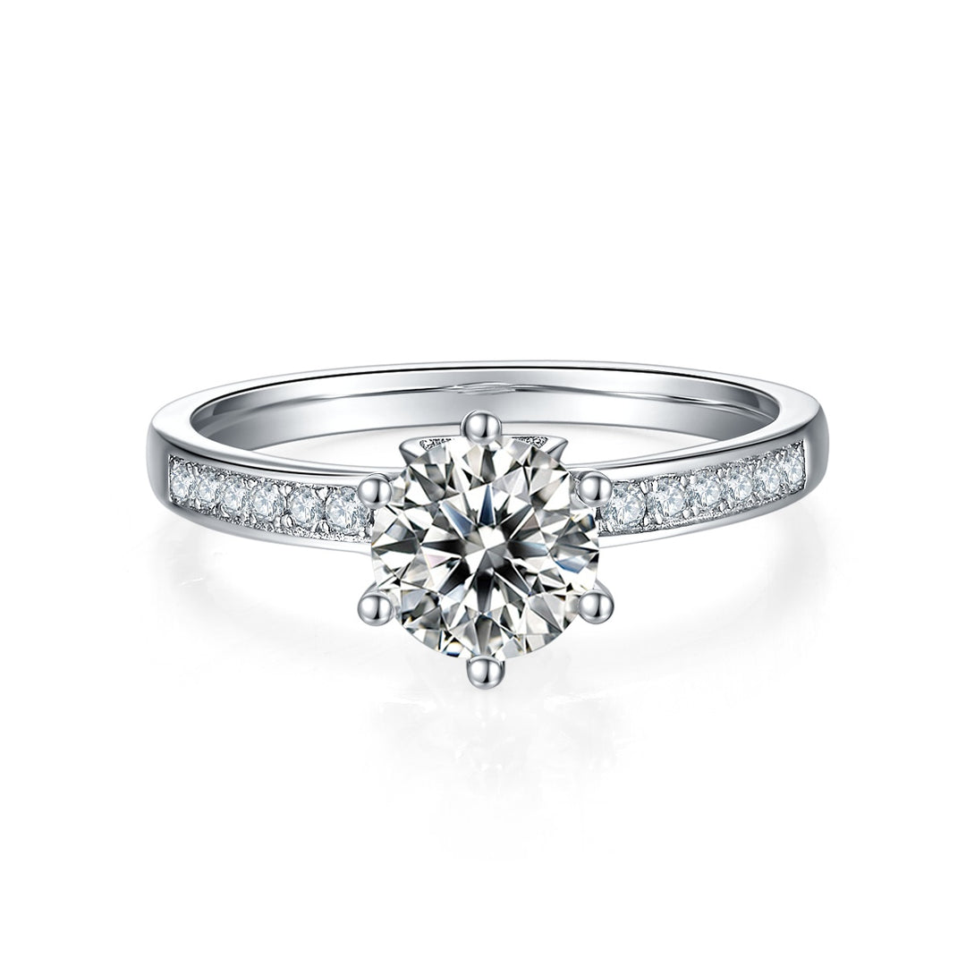 💍 1-Carat Moissanite Luxury Ring – Platinum-Plated S925 Silver (2.3g, Sizes 5–9) 💍
