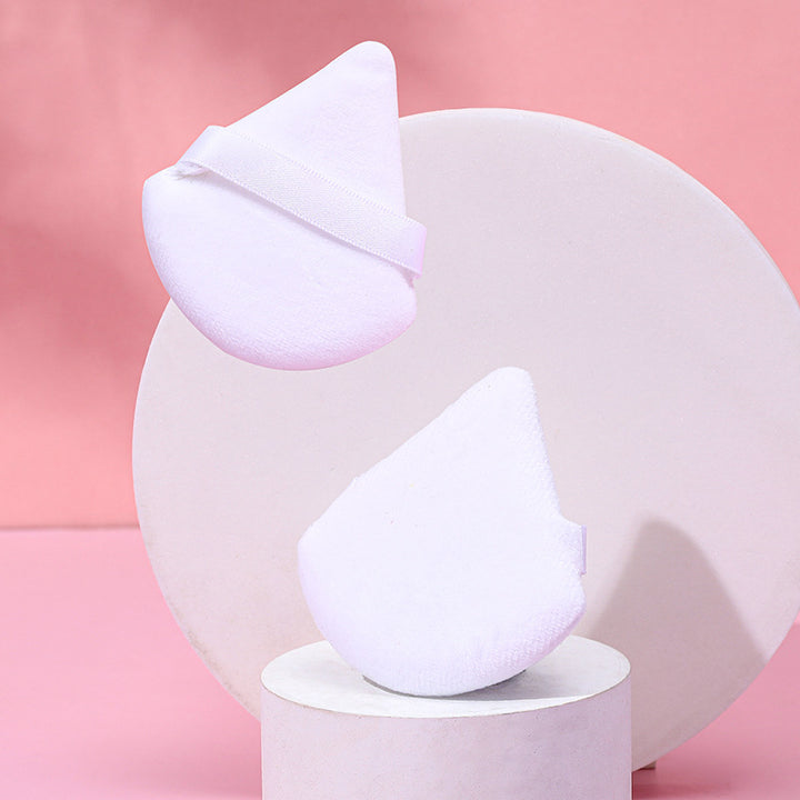 💄✨ Puff Suede Dry Powder Puff | Fan-Shaped Makeup Sponge