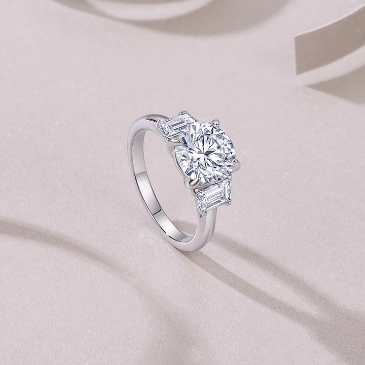 💍 3-Carat Moissanite Luxury Ring – Platinum-Plated S925 Silver (3.6g, Sizes 5–9) 💍