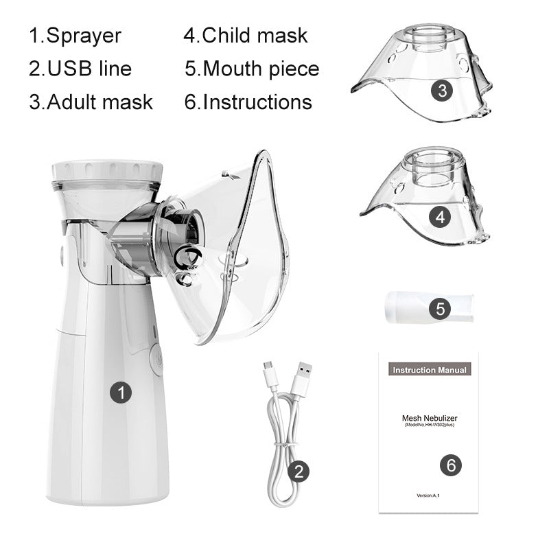 💨👶 Portable Handheld Atomizer | USB Medical-Grade Nebulizer for Children & Adults