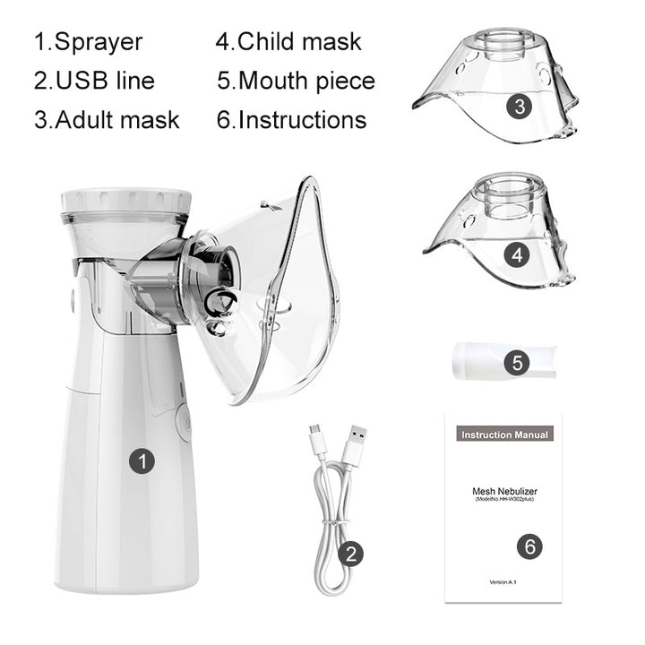 💨👶 Portable Handheld Atomizer | USB Medical-Grade Nebulizer for Children & Adults