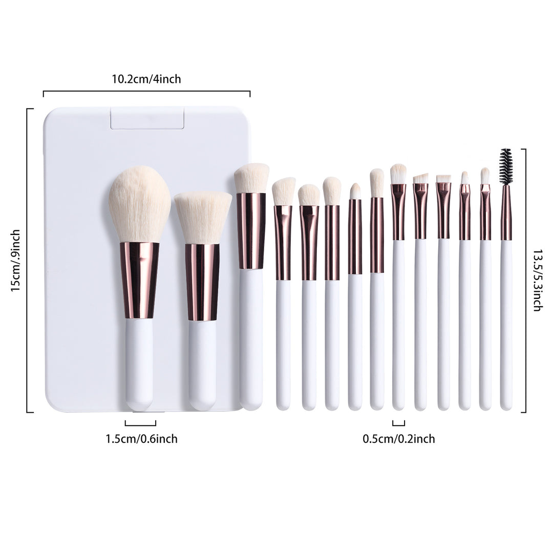 ✨ Rechargeable Luminous Mirror 14-Piece Makeup Brush Set 💄🔆