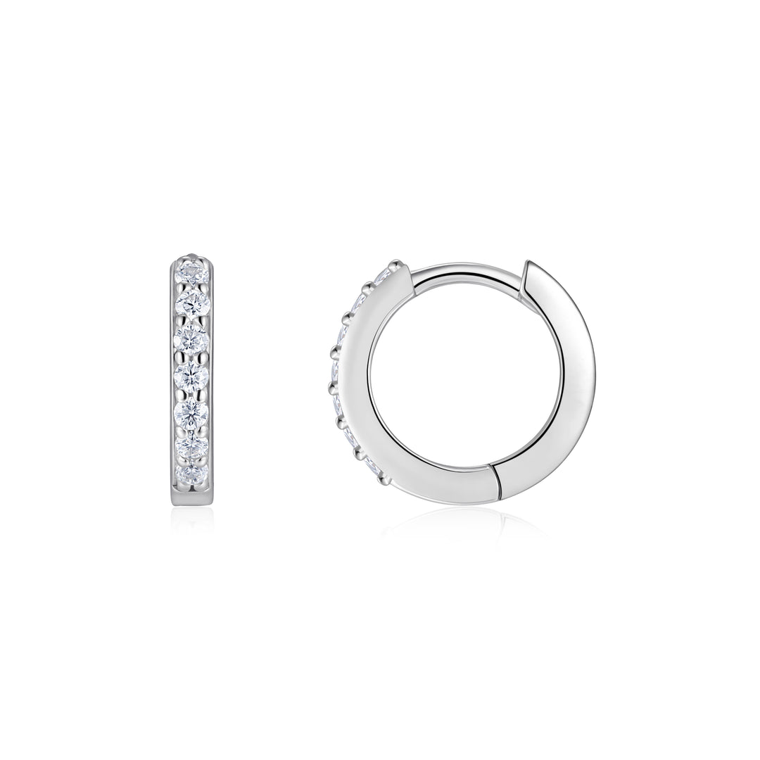 Luxury Minimalist Moissanite Loop Earrings – Platinum-Plated S925 Silver