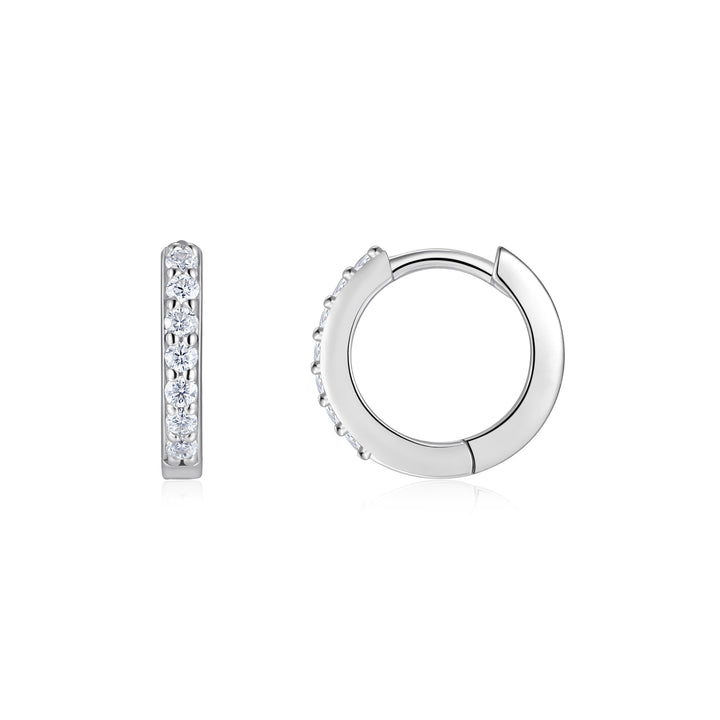 Luxury Minimalist Moissanite Loop Earrings – Platinum-Plated S925 Silver