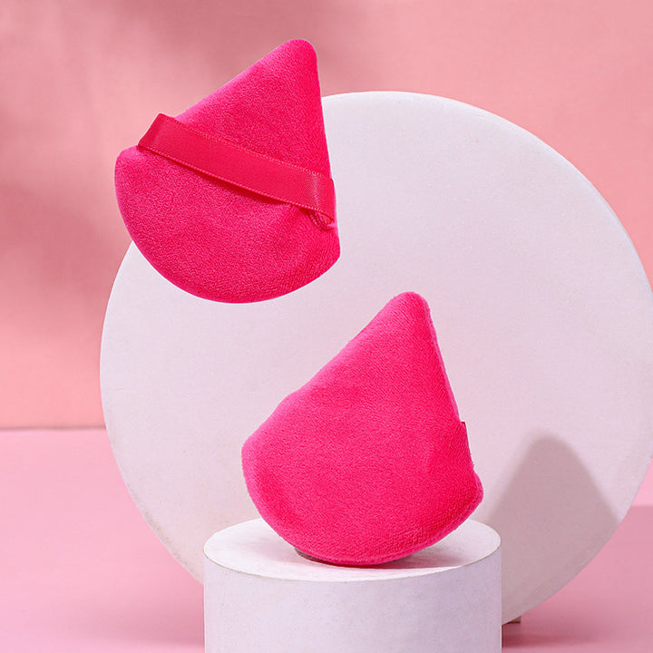 💄✨ Puff Suede Dry Powder Puff | Fan-Shaped Makeup Sponge