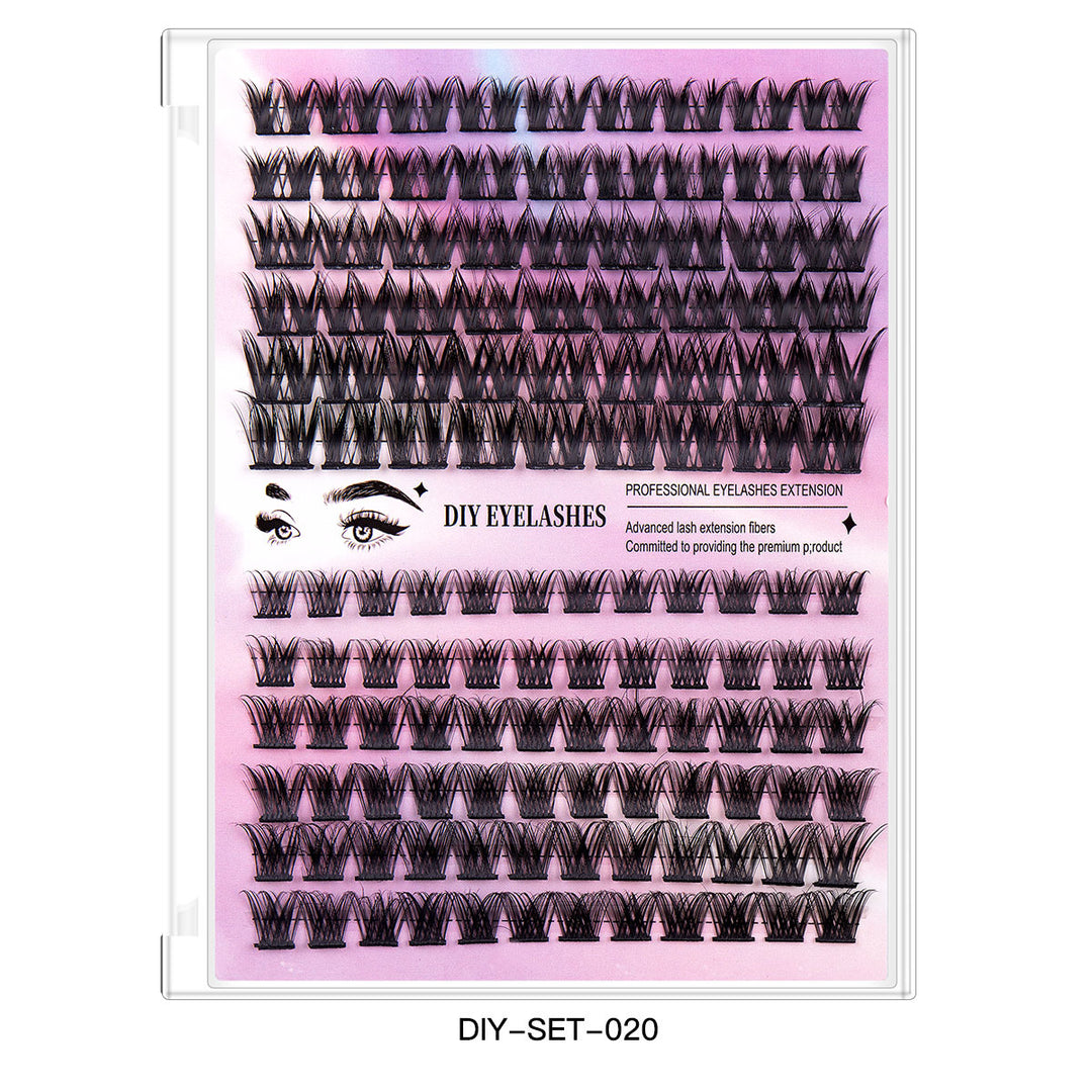👁️✨ Segmented Hairy Fishtail Wheat Lazy Trilogy False Eyelashes – DIY Cluster Lash Kit