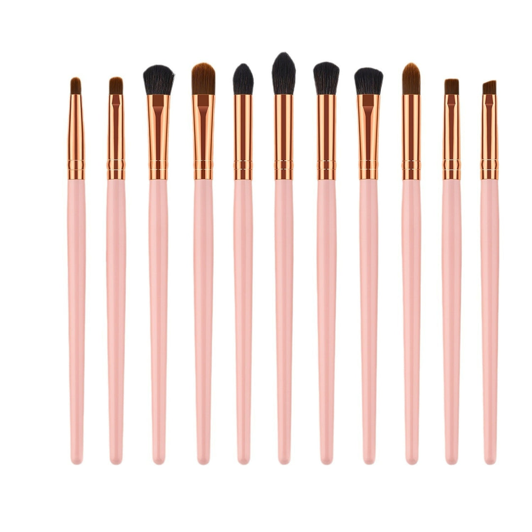 ✨ 11-Piece Wooden Handle Gold Makeup Brush Set 💄