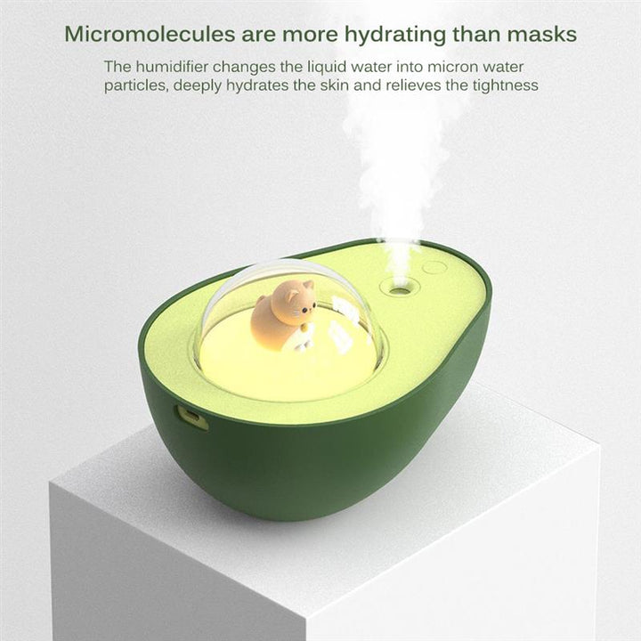 🥑💧 Avocado Mini Humidifier | USB Rechargeable Night Light Mist Sprayer