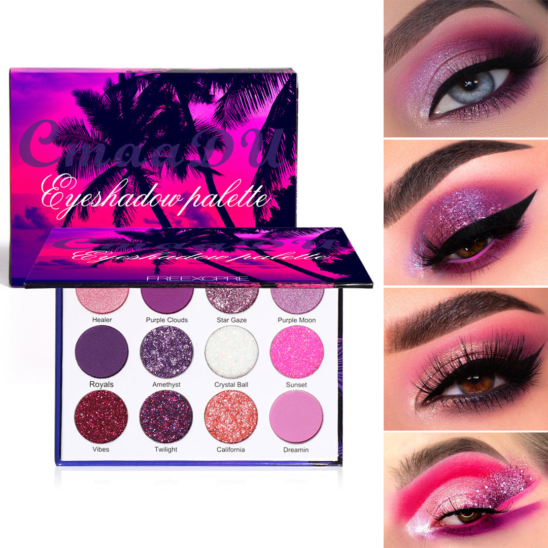 ✨ Women’s 12-Color Glitter Eyeshadow Palette – Creative Sparkle Makeup Set ✨
