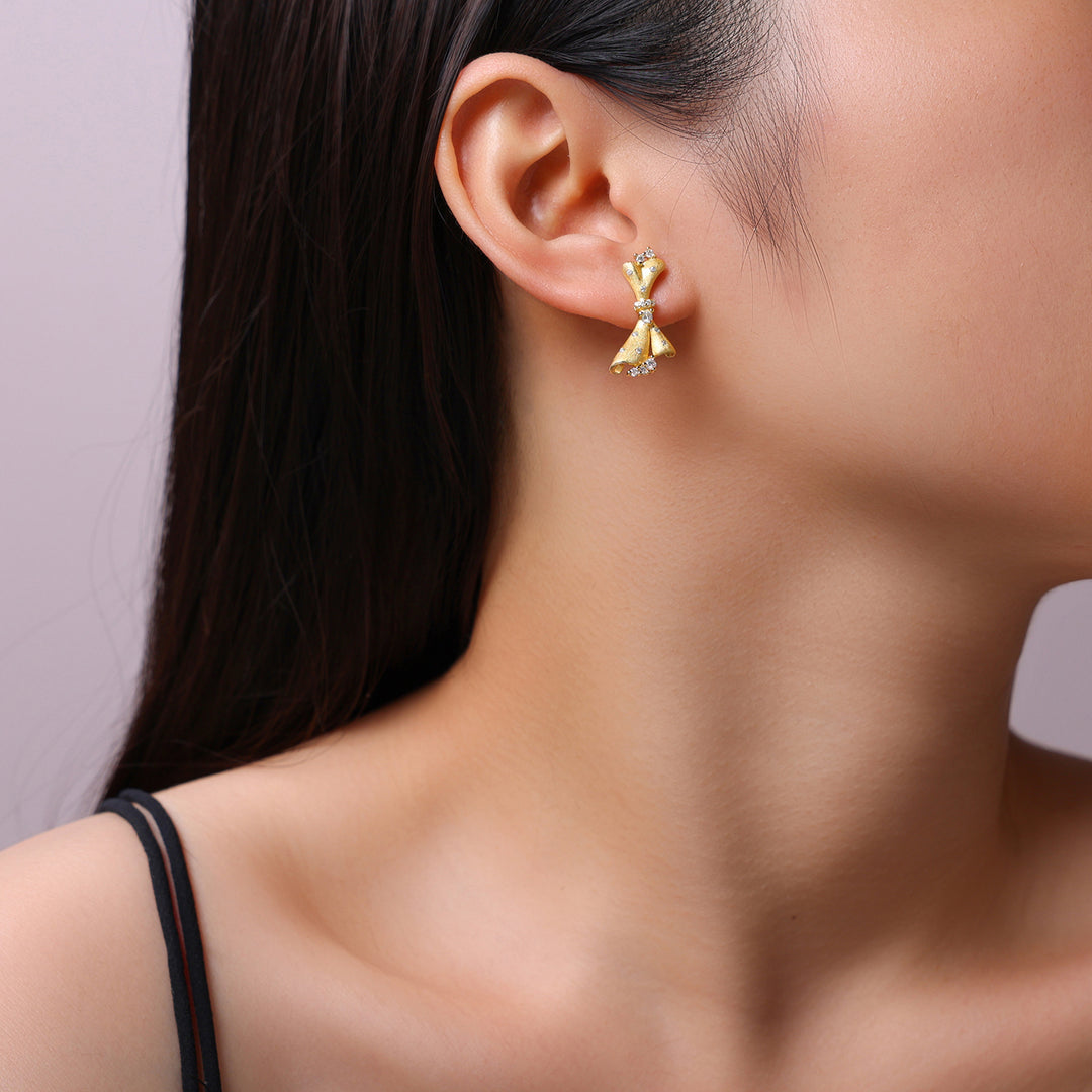 Luxury Minimalist Moissanite Earrings – Gold-Plated S925 Silver