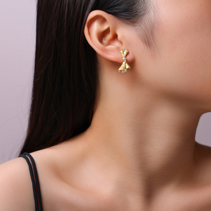 Luxury Minimalist Moissanite Earrings – Gold-Plated S925 Silver
