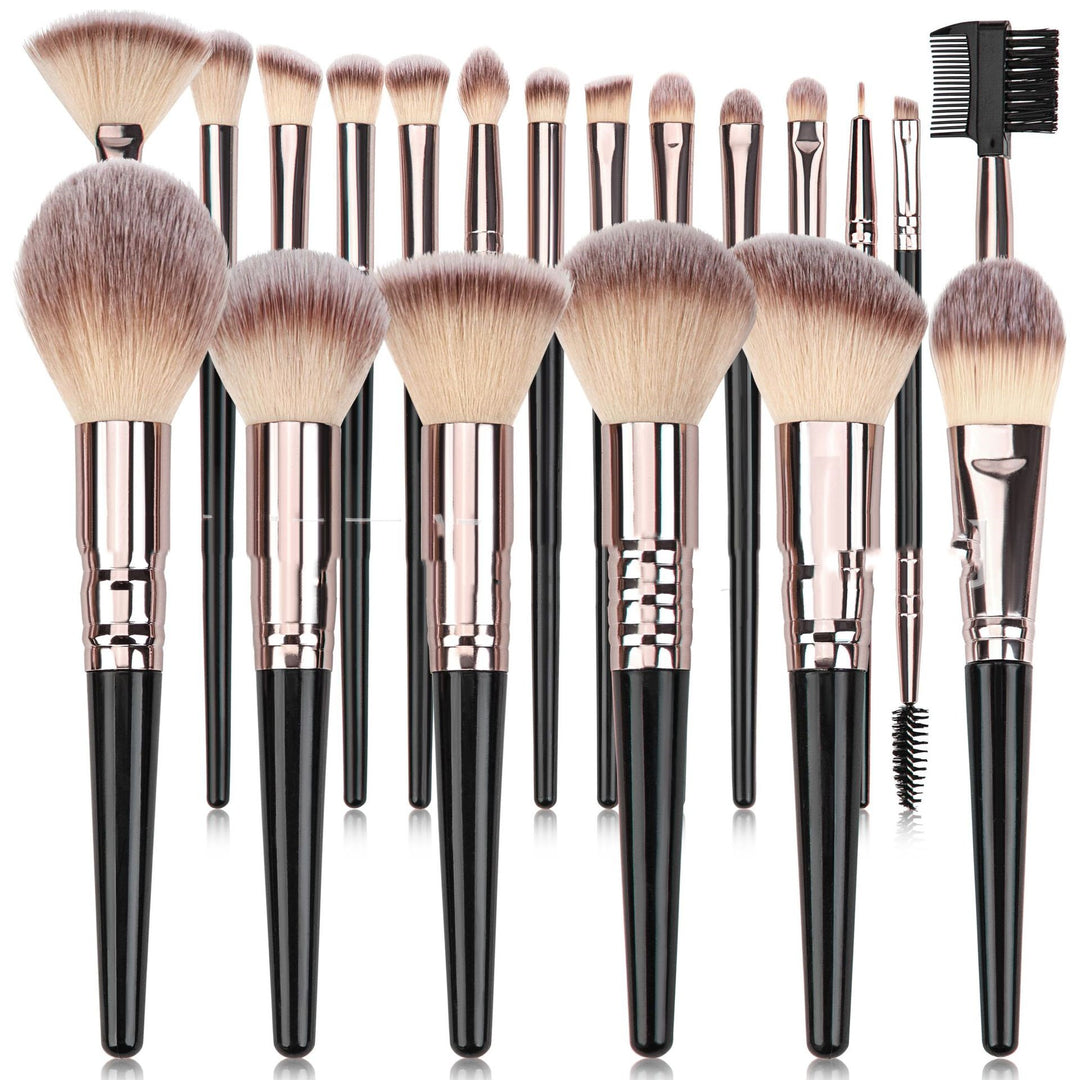 ✨ Black Makeup Brush Set — Powder, Foundation & Eyeshadow Collection 💄🖤