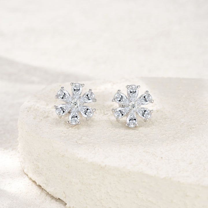 Luxury Minimalist Pear-Shaped Moissanite Earrings – Platinum-Plated S925 Silver