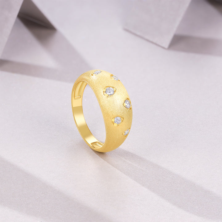 💍 Engraved Minimalist Moissanite Ring – Gold-Plated S925 Silver (4.5g, Sizes 5–9) 💍