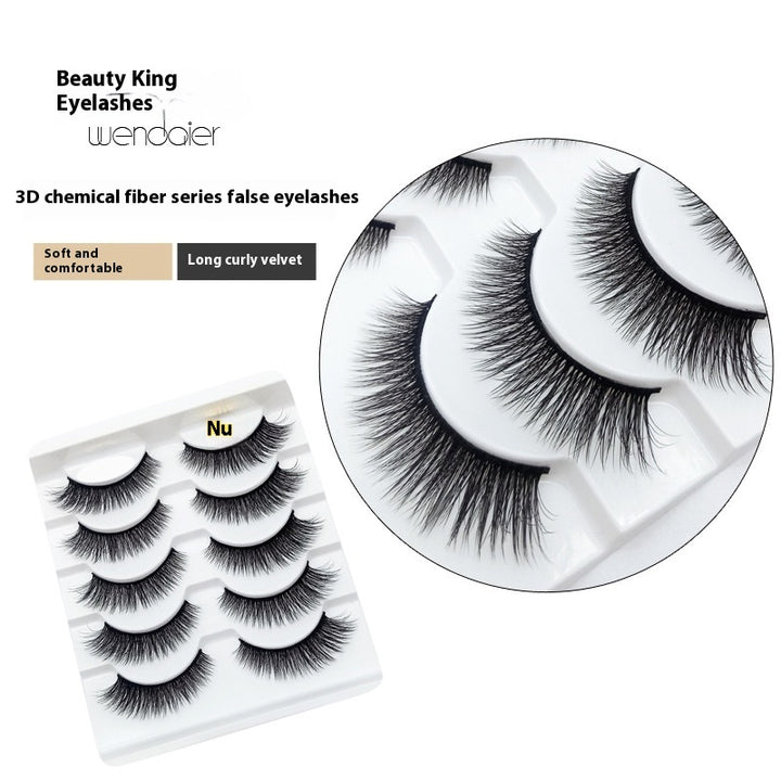 👁️✨ Multi-layer 3D Thick Big Eye False Eyelashes – 5 Pairs Set