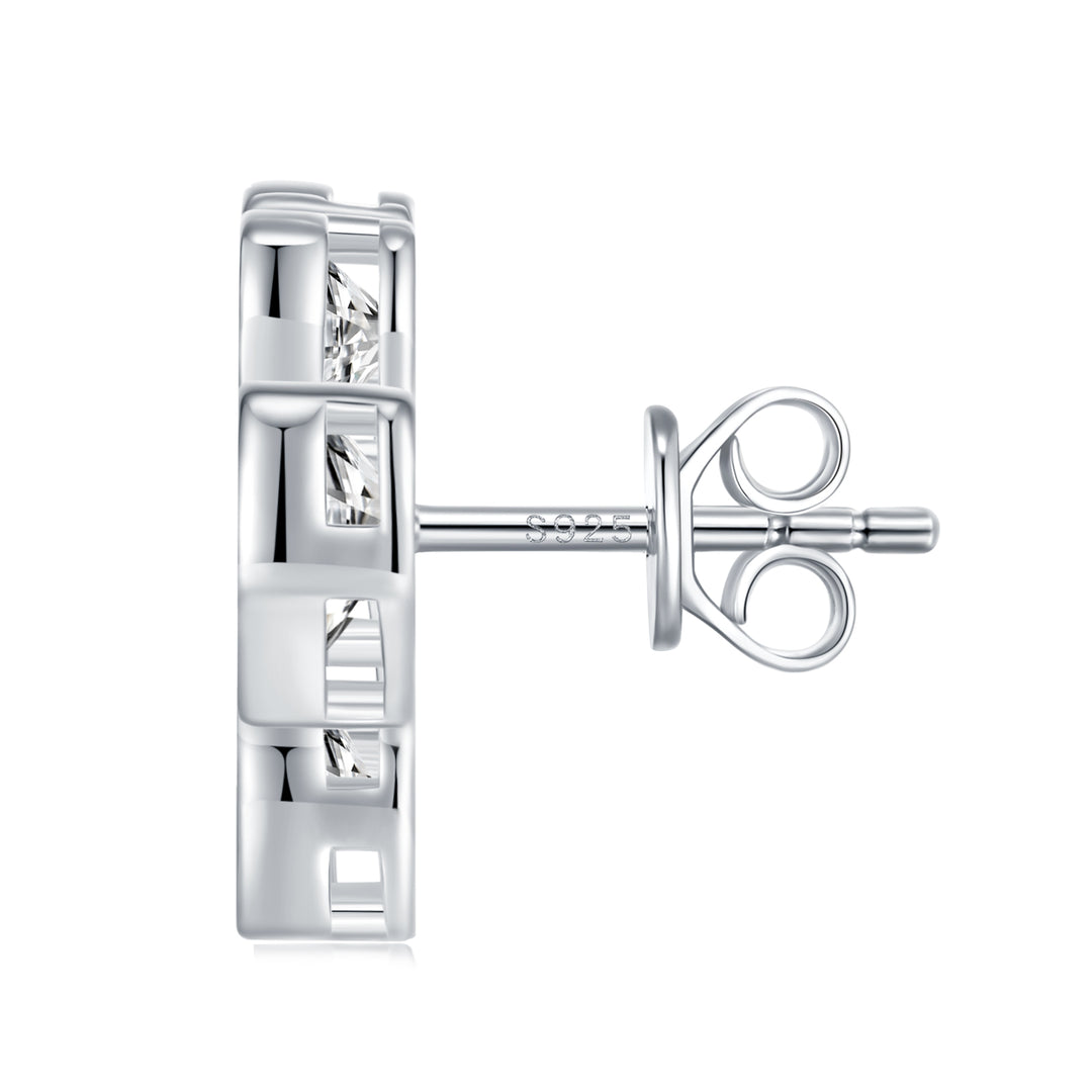 Luxurious Elegant Moissanite Earring Set – Platinum-Plated S925 Silver