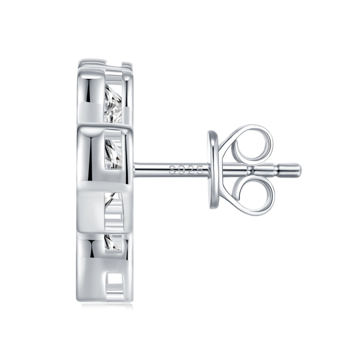 Luxurious Elegant Moissanite Earring Set – Platinum-Plated S925 Silver