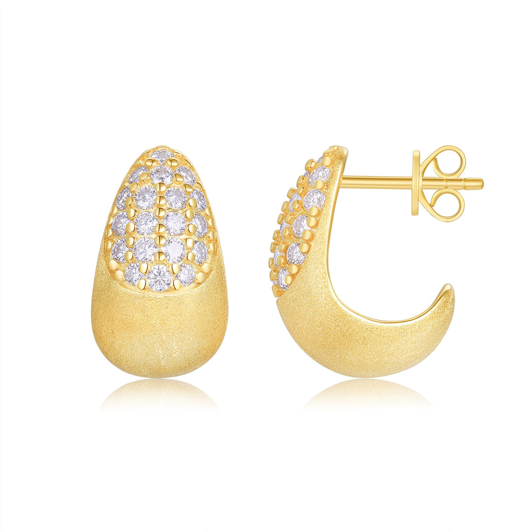 Minimalist Moissanite Stud Earrings – Gold-Plated S925 Silver