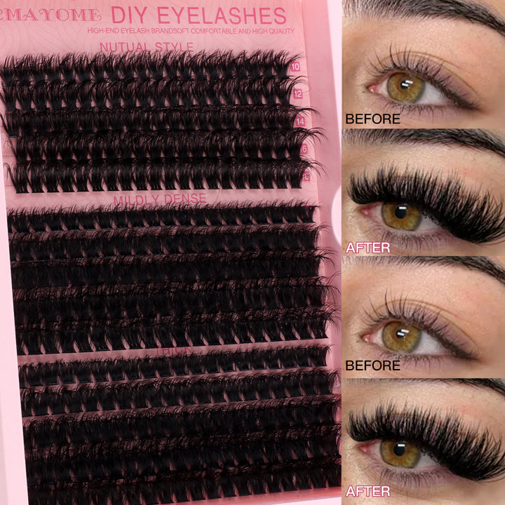 👁️✨ Segment Single Cluster DIY False Eyelashes Extension Suit – Lash Kit