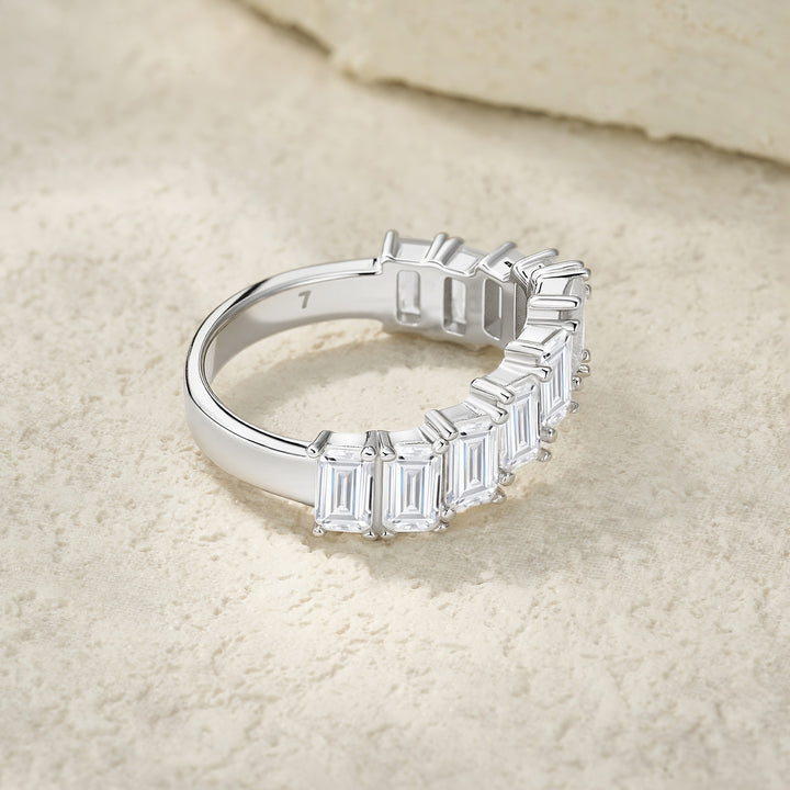 Luxury Minimalist Moissanite Ring – Platinum-Plated S925 Silver, GRA Certified, Multiple Sizes