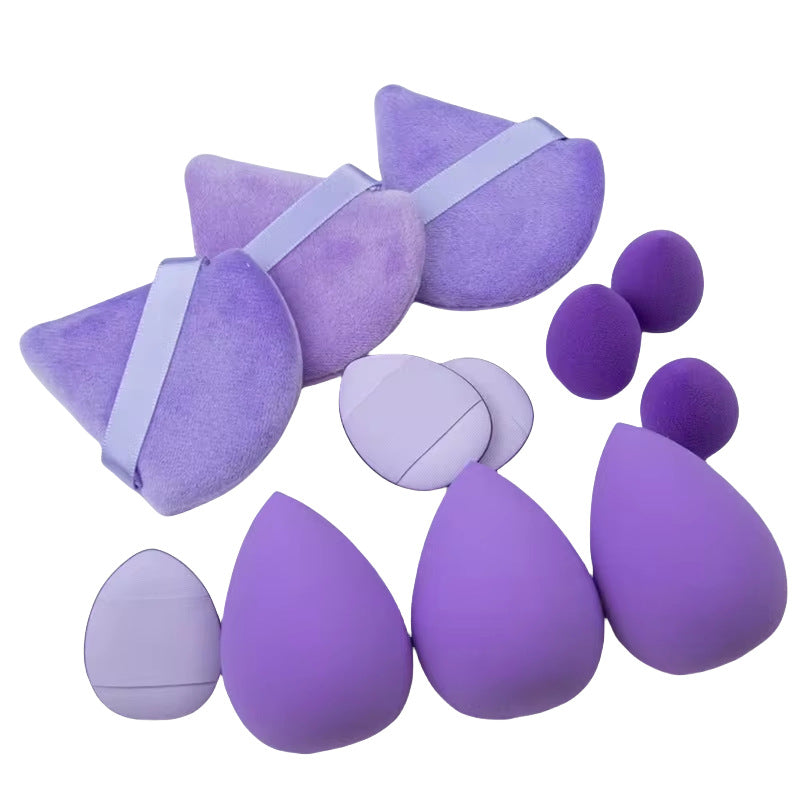 💄✨ Solid Color Cosmetic Egg | 12-Piece Mini Thumb Puff Set